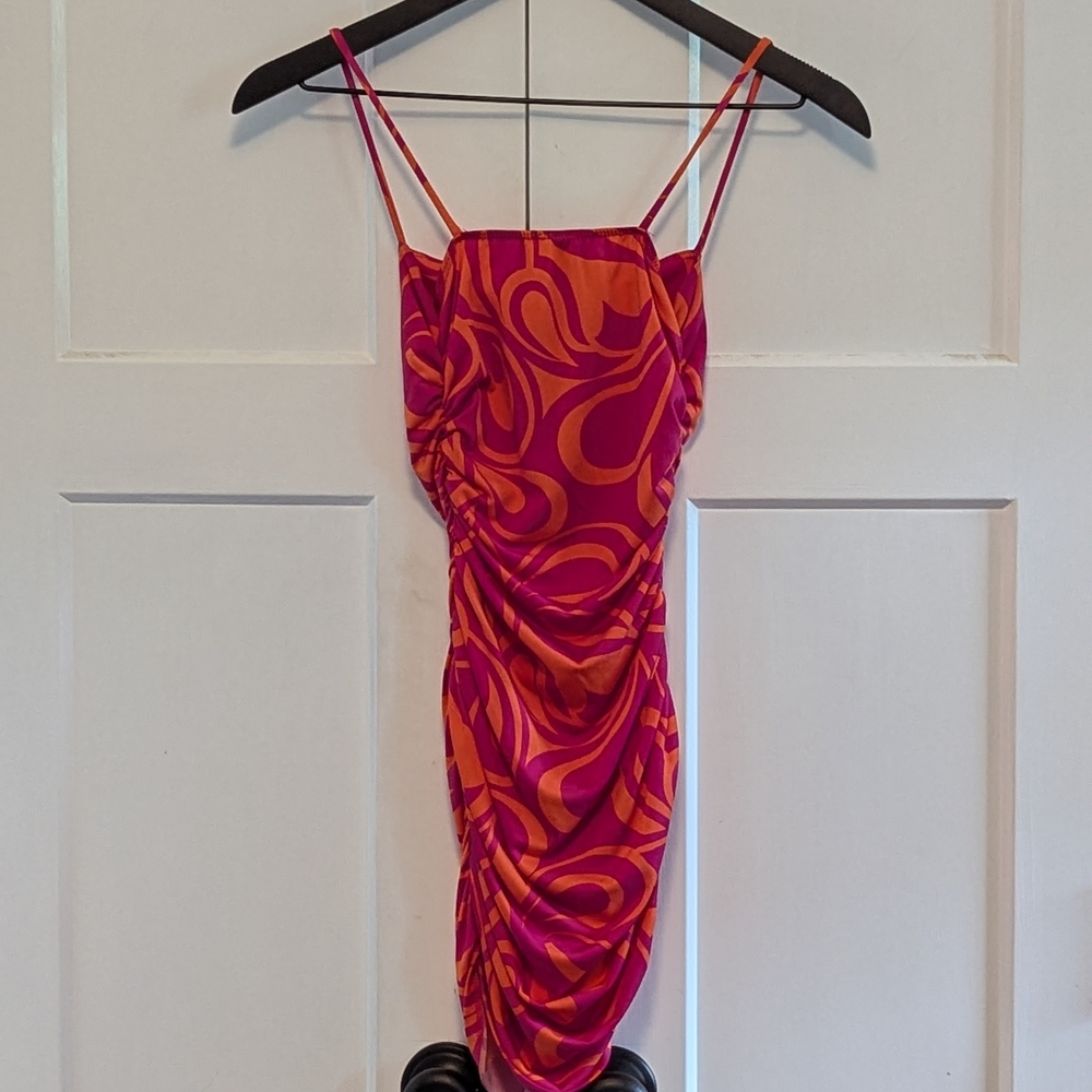 Windsor Ruched Dress Sz Small Vibrant Colorful Excel Used Cond Poly/Spandex - Picture 6 of 6